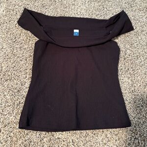 Old Navy Black  Off Shoulder Ribbed Top